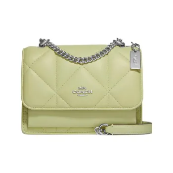COACH Klare Leather Chain Bag, Shoulder Bag, Crossbody Bag Mini Women's Grass Green