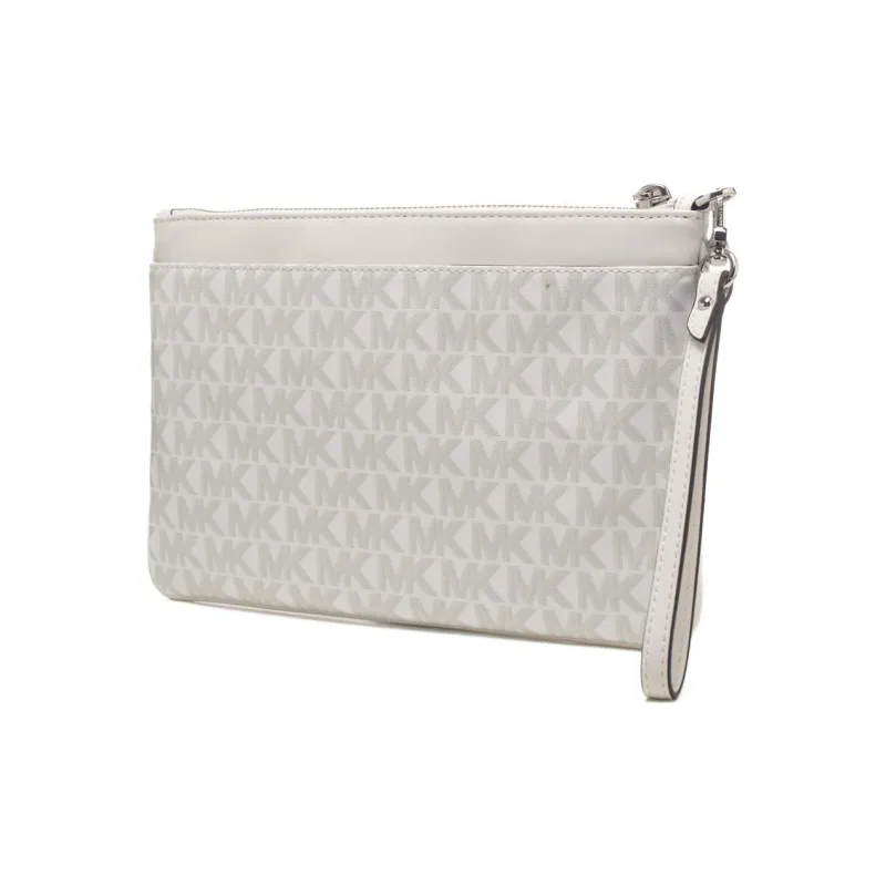 MICHAEL KORS Fabric With Leather Clutch Women's White-2