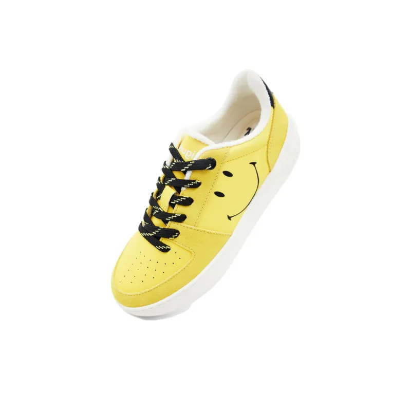 Desigual Stylish Skateboarding Shoes Women's Yellow White-2