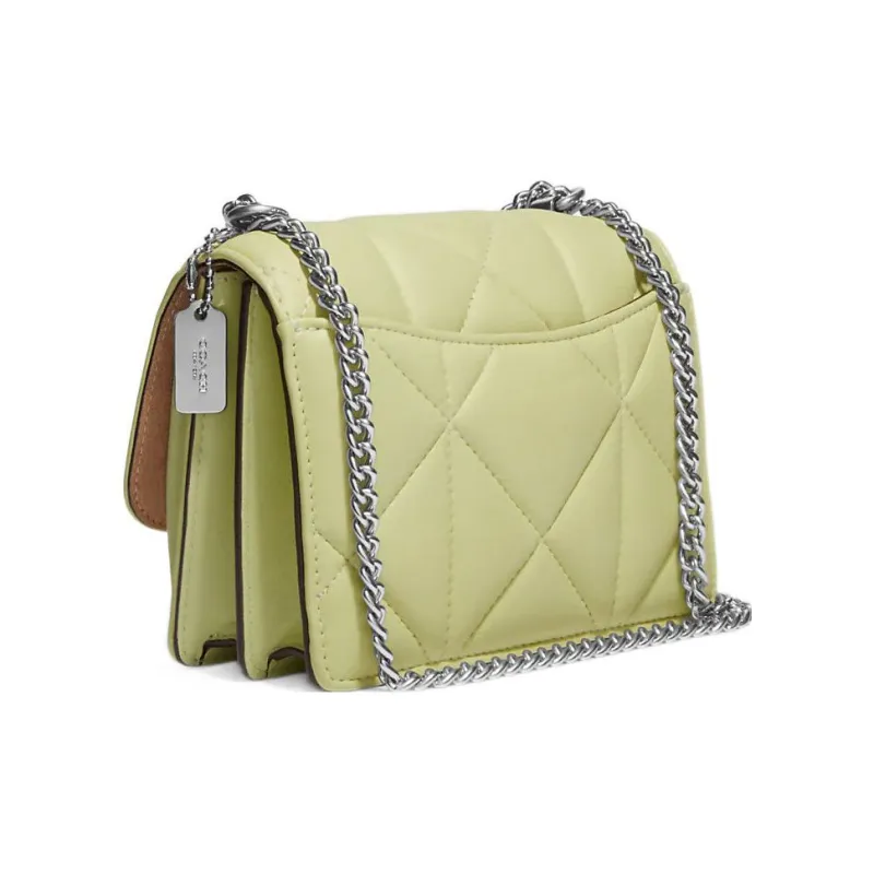 COACH Klare Leather Chain Bag, Shoulder Bag, Crossbody Bag Mini Women's Grass Green-1