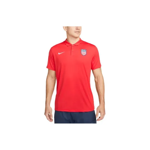 Nike USA Soccer Team Olympic Series Polo Shirts Men Red