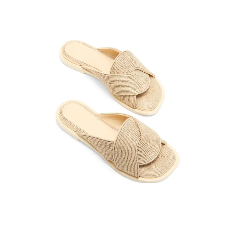LOEWE Petal Interwoven Leather Slides-2