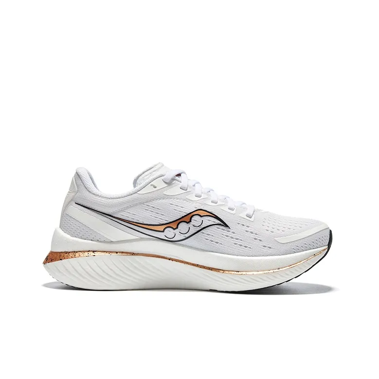 Saucony Endorphin Speed 3 Breathable And Wear resistant Low Top Carbon Plate Training Running Shoes Women's White Gold-1