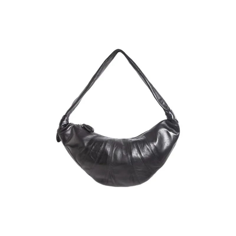 Lemaire Lambskin Croissant Bag Goat Horn Bag Slogan Bag Shoulder Bag Crossbody Bag Large Size Unisex Dark Gray-4