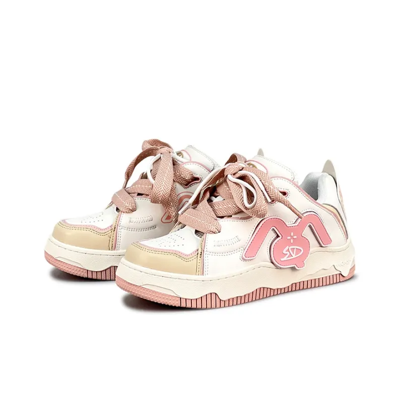 LuzaoT SUPER DRAG Skateboard Shoes Unisex Cherry Blossom Pink-2