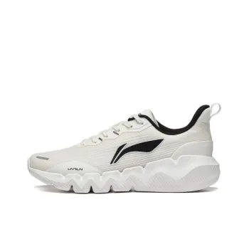LiNing Spirituality Slip Resistant Breathable Cushioning Low Top Running Shoes Men's White Black
