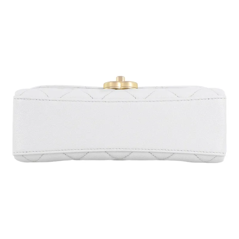 CHANEL Grain Embossed Cow Leather Handbag, Shoulder Bag, Crossbody Bag Mini Women's Blue Gray-3