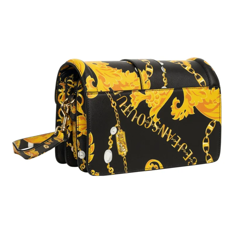 VERSACE JEANS COUTURE Polyurethane Shoulder Bag, Crossbody Bag Women's Black Gold-2
