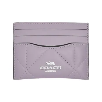 COACH Card Case Leather Card Holder Card Holder Women's Purple