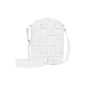 Supreme Jacquard Crossbody Bag, Shoulder Bag Unisex White