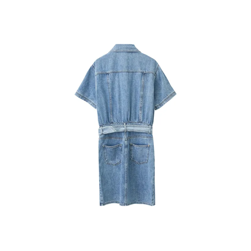 AMII Short Sleeved Dresses Women's Blue-1