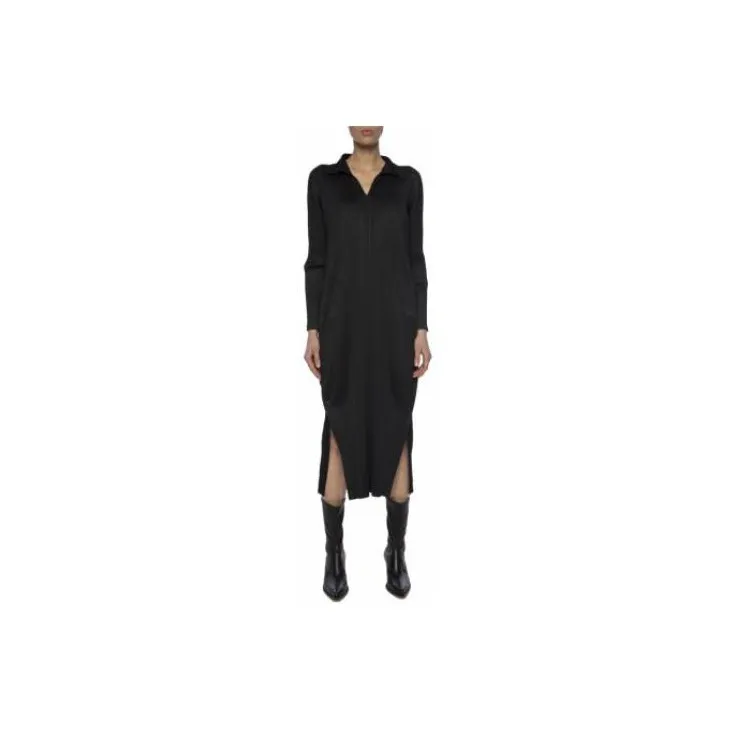ISSEY MIYAKE Long-Sleeved Dresses Women's Black-1