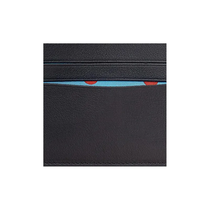 HERMES Citizen Twill Swift Calfskin Card Holder Men's Indigo/Sky Blue/Vermilion-1