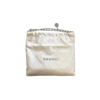 CHANEL 22Bag Cow Leather Bucket Bag, Handbag, Shoulder Bag Women's Ivory