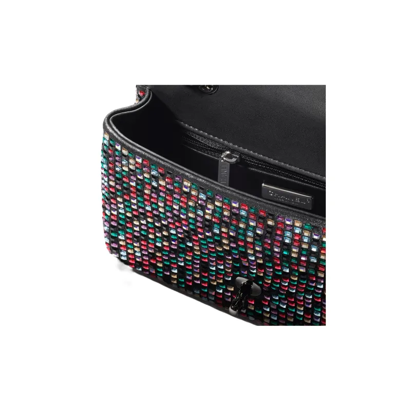 CHANEL Lambskin Crystal Flap Bag, Shoulder Bag, Crossbody Bag Mini Women's Multicolor-3