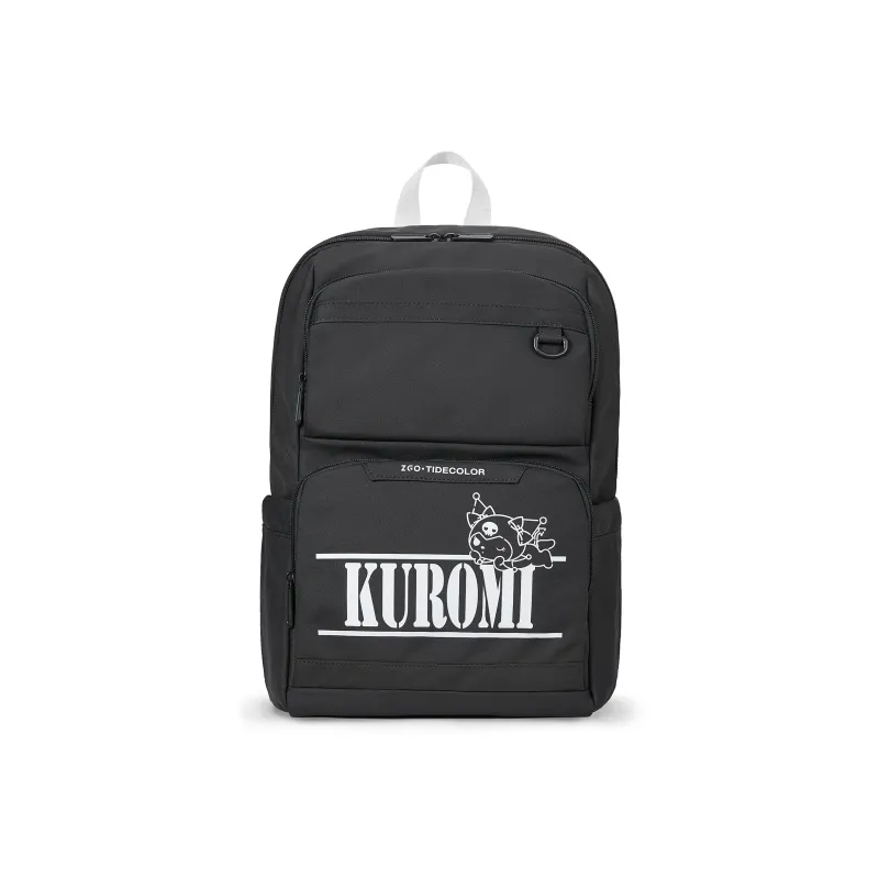 Zgo Sanrio IP Collaboration Kulomi Polyester University Student Backpack Tubas Unisex Black-0