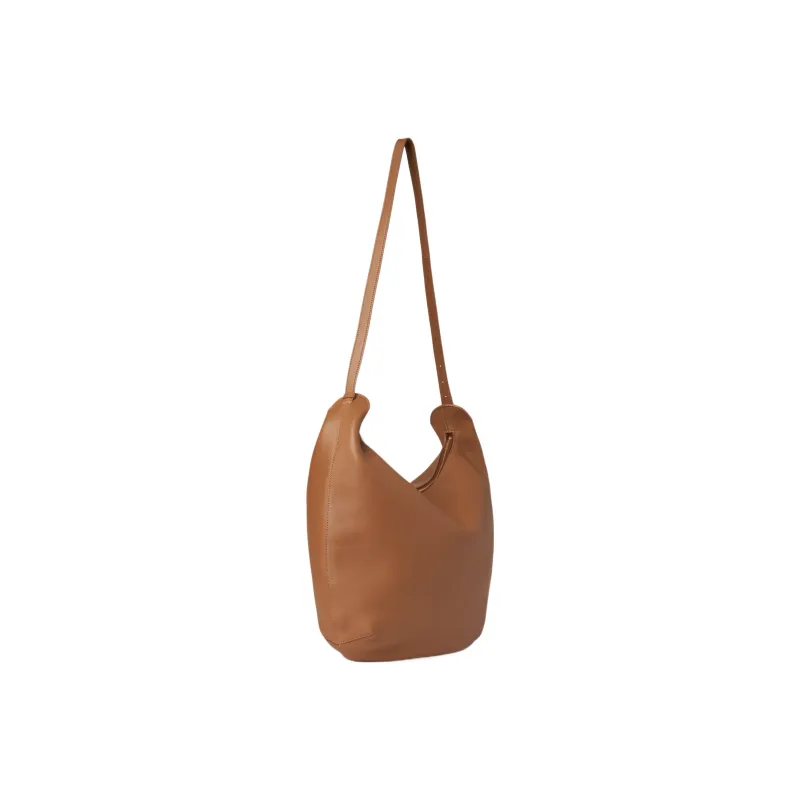 THE ROW N/S Allie Roughened Calfskin Shoulder Bag Croissant Bag Shoulder Bag, Crossbody Bag Extra Large Women's Camel-1