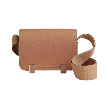 HERMES Geta Goatskin Wooden Sandal Bag Shoulder Bag Crossbody Bag Women's Brown