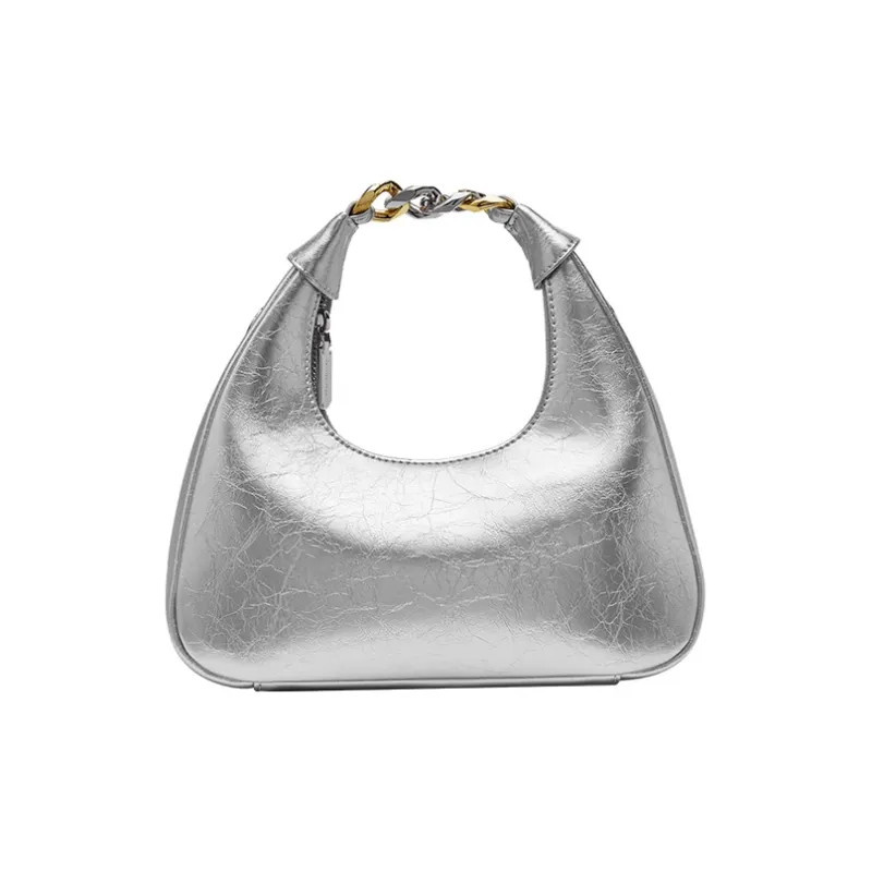 VANESSA HOGAN Vh Classic Series Cow Leather Shoulder Bag Chain Shoulder Bag Small Size Women's Silver/Black-12