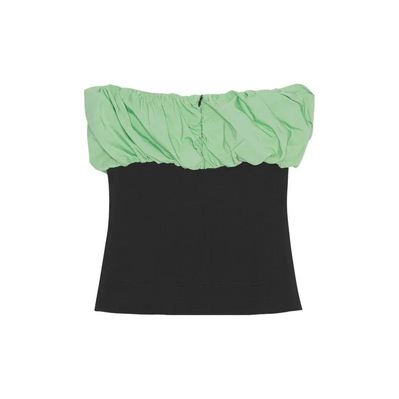 GANNI Strapless Tops Women's Green-1
