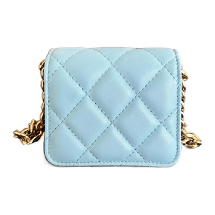 CHANEL 22SS Sheepskin Clutch, Shoulder Bag, Crossbody Bag Women's Blue-2