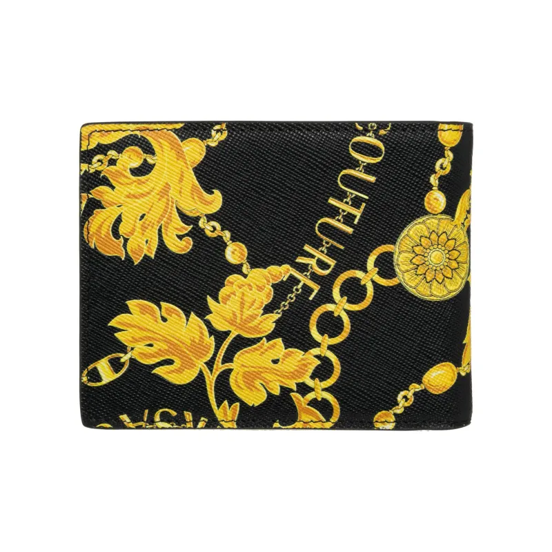 VERSACE JEANS COUTURE Leather Wallet Men's Black Gold-1