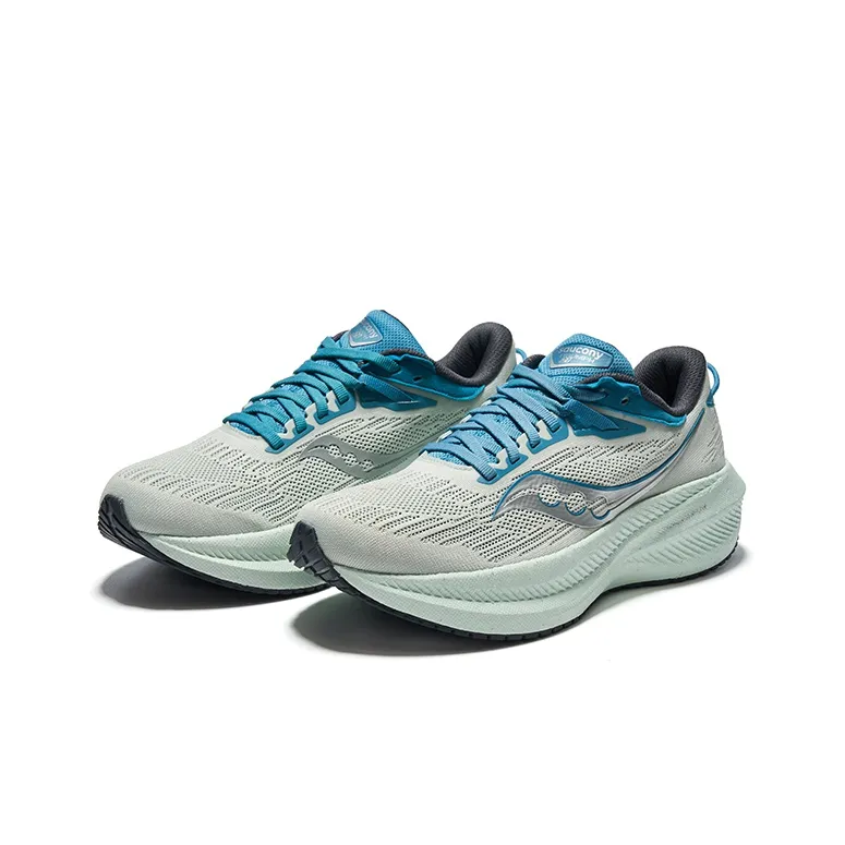 Saucony Triumph 21 Cushioning Lightweight Low Top Training Running Shoes Women's Gray-2