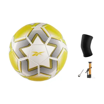 Reebok Size 5 Ball Soccer PVC Machine Stitched Soccer Ball Unisex White Yellow