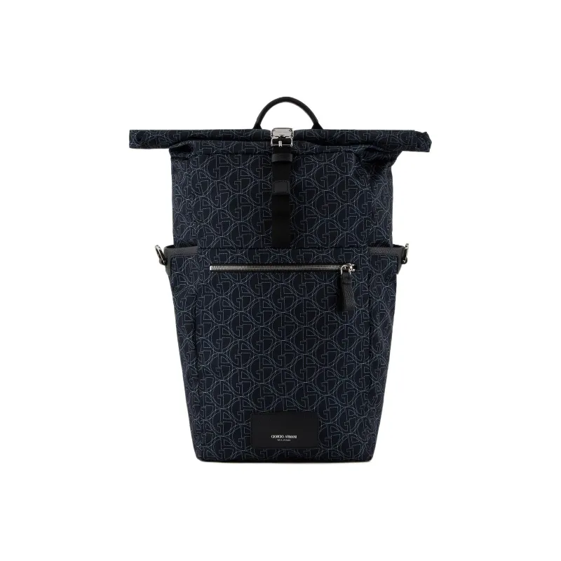 GIORGIO ARMANI Polyester Backpack Medium Size Men's Navy Blue-0