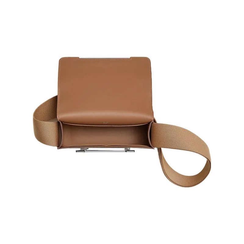 HERMES Geta Goatskin Wooden Sandal Bag Shoulder Bag Crossbody Bag Women's Brown-3