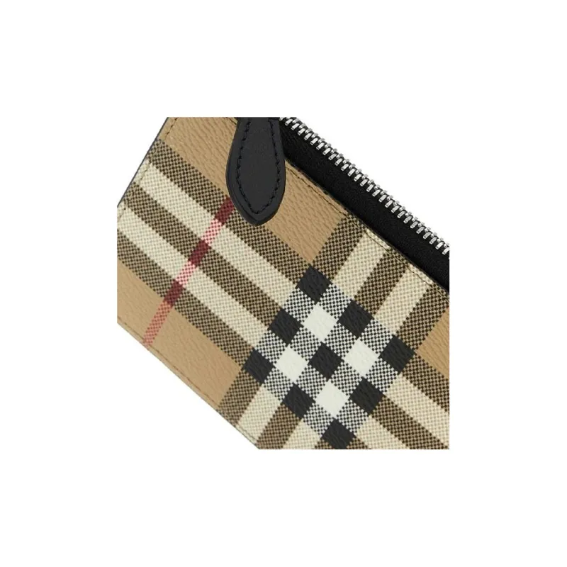Burberry Vintage Leather Wallet Men's Beige-4