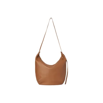 THE ROW N/S Allie Roughened Calfskin Shoulder Bag Croissant Bag Shoulder Bag, Crossbody Bag Extra Large Women's Camel