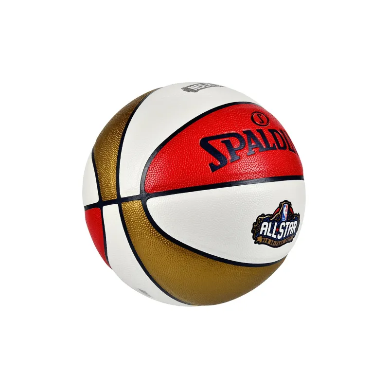 SPALDING PU Basketball White Red Gold Size 7 Ball Training Unisex-2