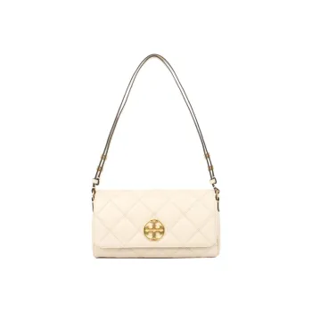 TORY BURCH TB Willa Leather Baguette Bag, Crossbody Bag, Shoulder Bag Women's Cream White