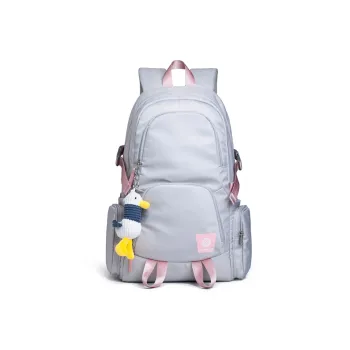 COWBONE Nylon Laptop Backpack Regular Unisex Gray Pink