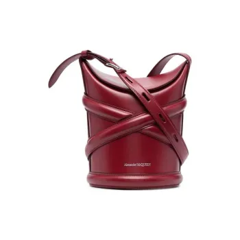 Alexander McQueen Cow Leather Bucket Bag Women's Deep Red
