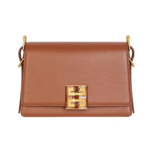 GIVENCHY Shiny Smooth Calfskin Shoulder Bag Crossbody Bag Medium Size Women's Brown