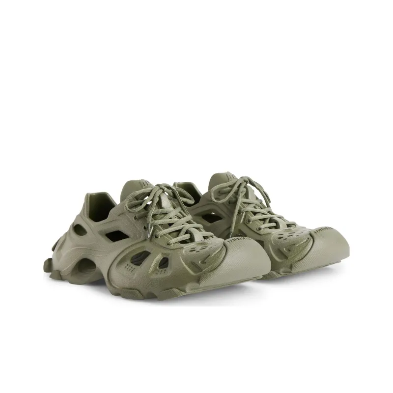 Balenciaga Hd Lace Up Cut Out Sneakers 'Olive Green'-2