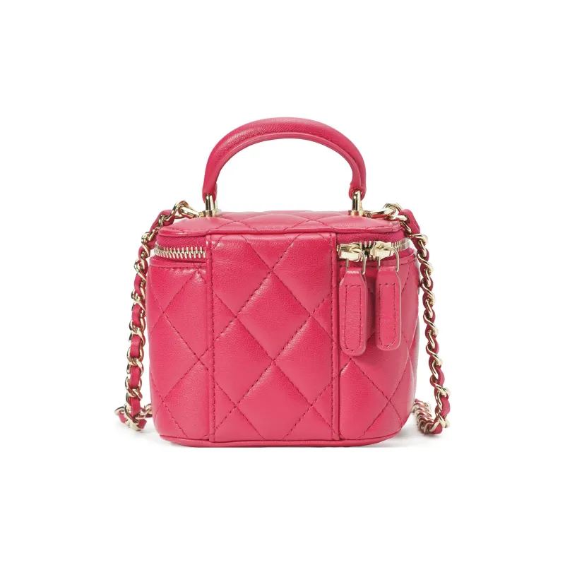 CHANEL Sheepskin Box Bag, Handbag, Shoulder Bag, Crossbody Bag Women's Watermelon Red-3