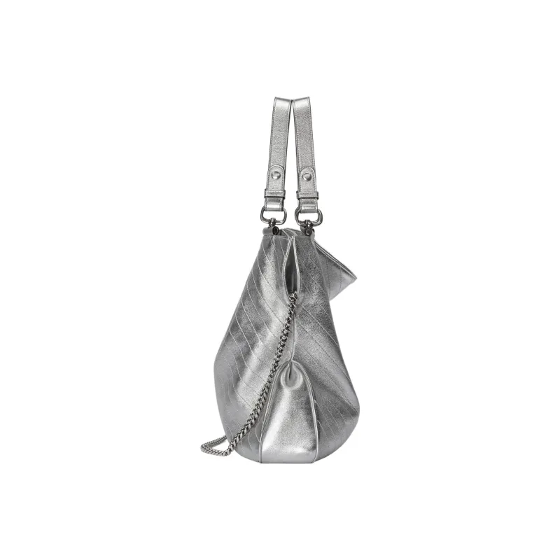 GUCCI Blondie Leather Tote Bag Shopping Bag Handbag Medium Size Women's Silver-3