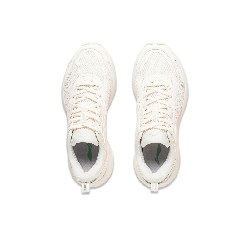 LiNing Chandelier Anti Slip And Wear Resistant Breathable Low Top Running Shoes Women's White Cyan Pink-3