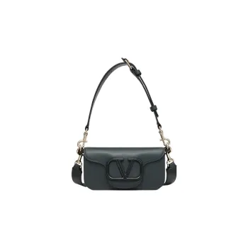 Valentino Locò Calfskin Portable Crossbody Bag, Shoulder Bag Men's Green