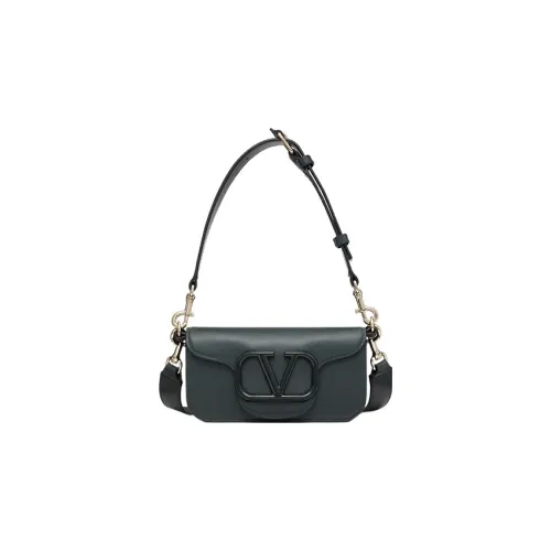 Valentino Locò Calfskin Portable Crossbody Bag, Shoulder Bag Men's Green