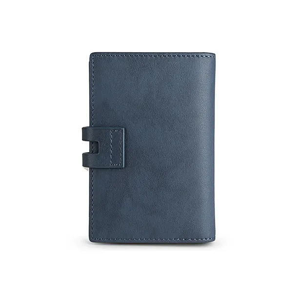 Jeep Cow Leather Leather Clip Wallet Card Holder Regular Men's Blue-1