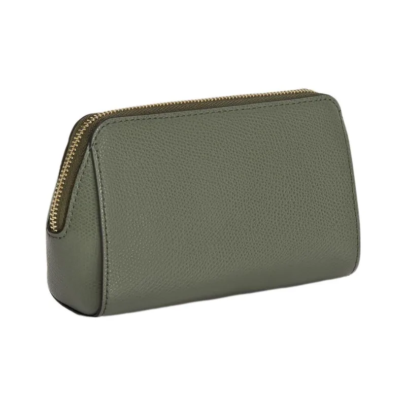 Furla Textured Leather Makeup Box Clutch Medium Size Women's Light Green-1