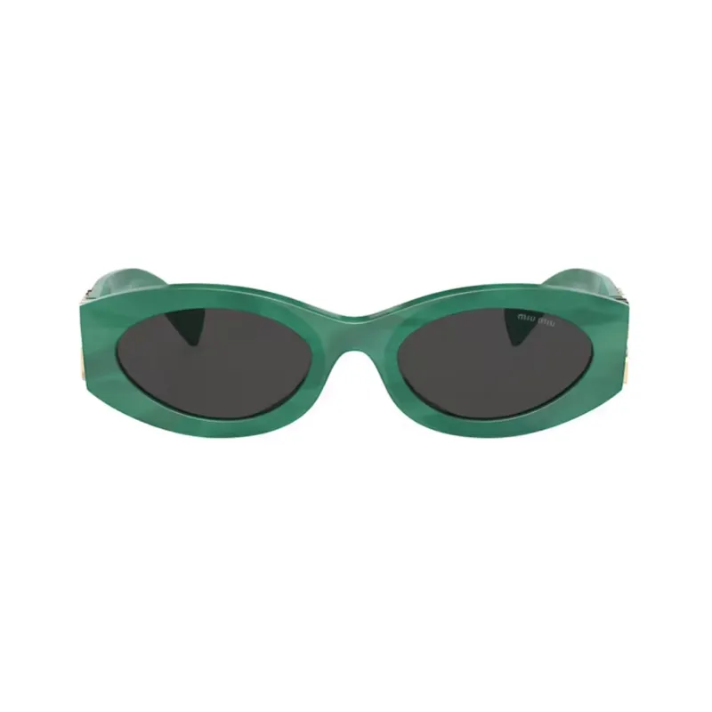 MIU MIU Irregular Shape Sunglasses Women's Green-1