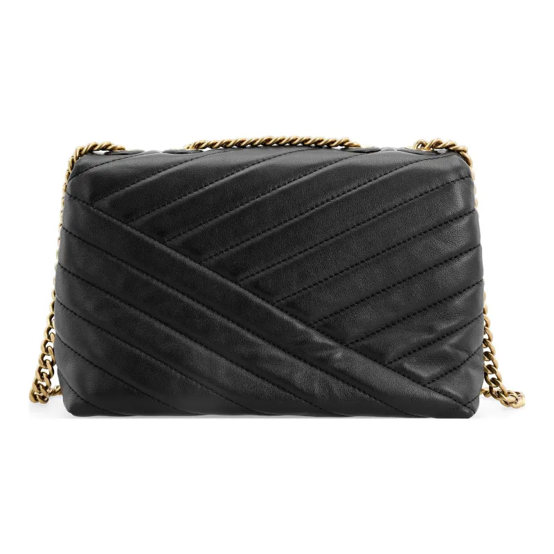 TORY BURCH Kira Chevron Small Convertible Shoulder Bag Black-1