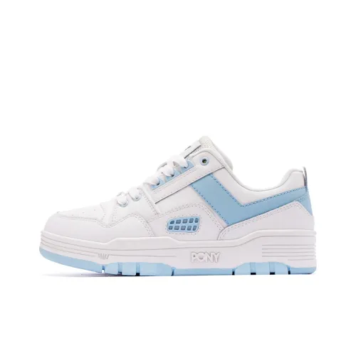 PONY Reverse Low-Top Skateboard Shoes Unisex White Blue