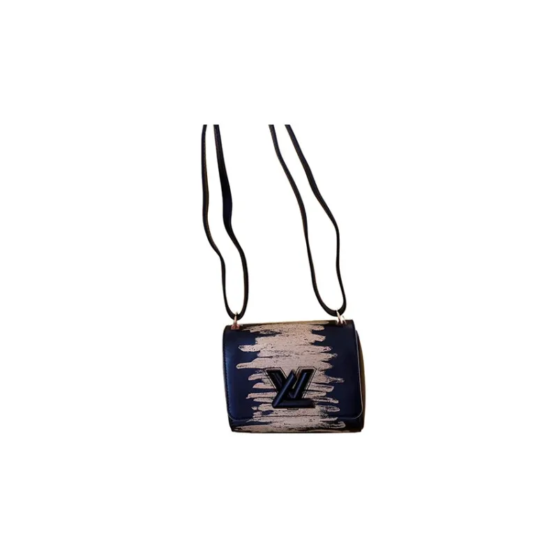 LOUIS VUITTON Twist Grained Leather Shoulder Bag Crossbody Bag Women's Marine Blue-1