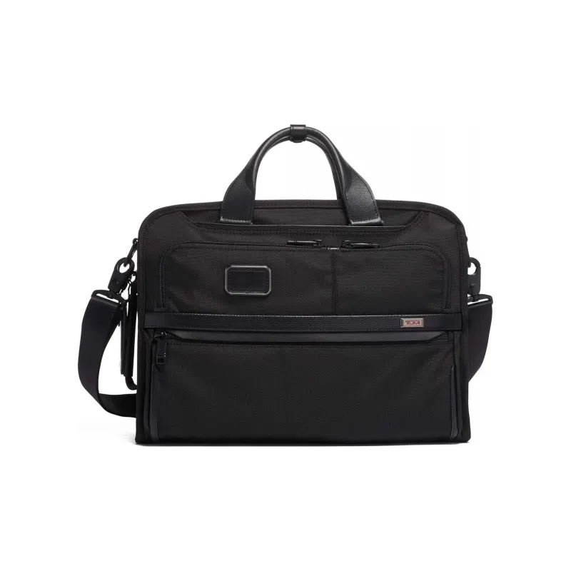 TUMI Alpha 3 Ballistic Nylon Laptop Bag Portable Crossbody Briefcase Large Size Men's Black-0